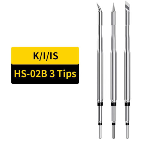 Kit de puntas de soldadura de repuesto FNIRSI HS02B, 3 tipos de puntas de precisión (K, I, IS) para soldador eléctrico HS02B