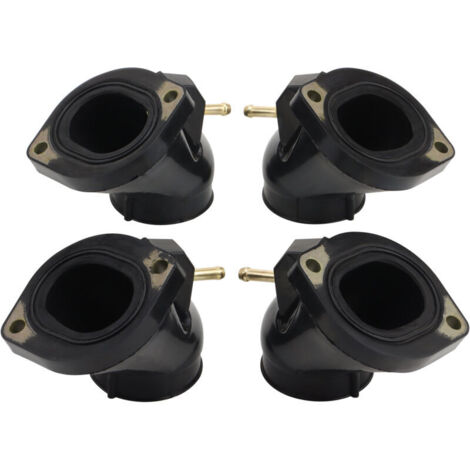 Kit de quatre connecteurs en caoutchouc pour collecteur d'admission compatible avec les joints de carburateur Yamaha XVZ13A, XVZ1300 et Royal Star 1996-2001 (résistant aux hautes températures).