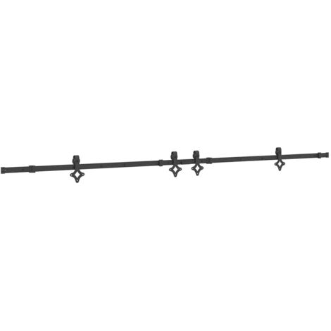 Kit de quincaillerie de porte coulissante 152,5 cm acier noir CFW31038