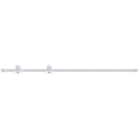 Kit de quincaillerie de porte coulissante 183 cm Acier Blanc CFW826871