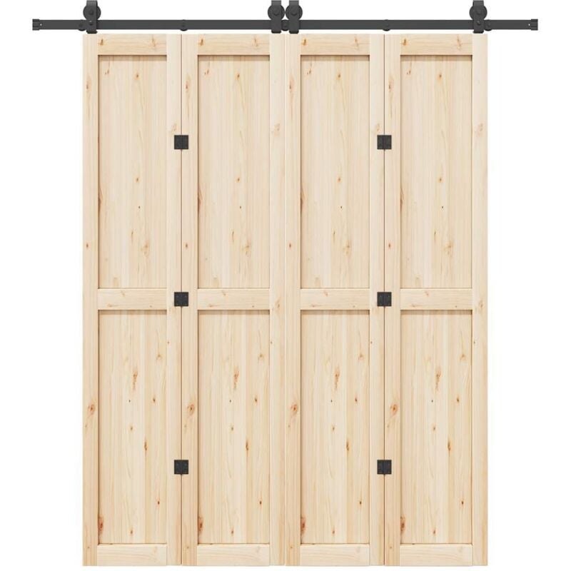 Kit de quincaillerie de porte coulissante 200 cm Acier Noir - Vidaxl