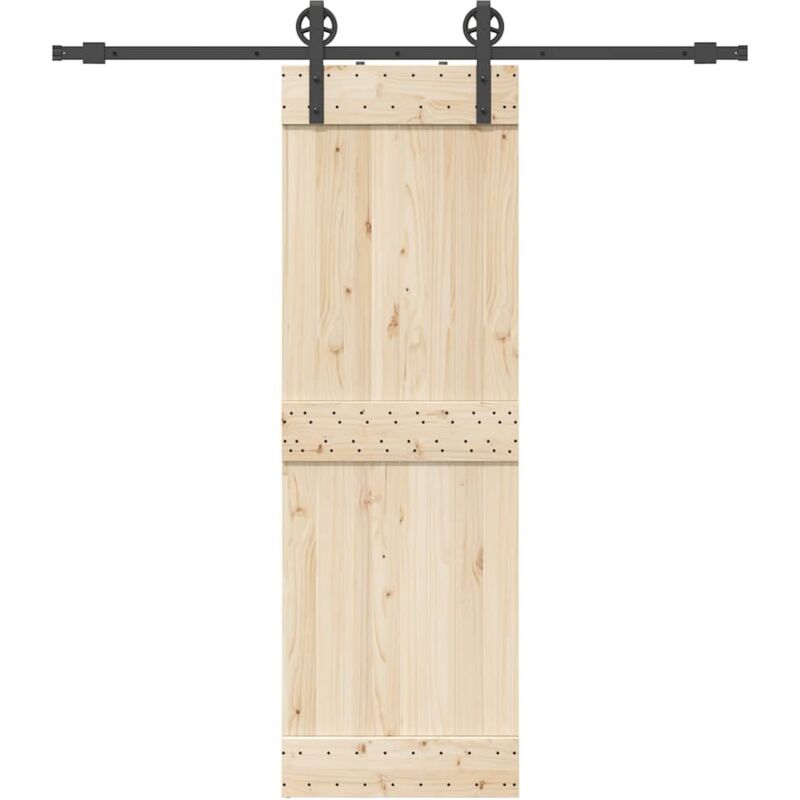 vidaXL Schiebetürbeschlag-Set 200 cm Stahl Schwarz