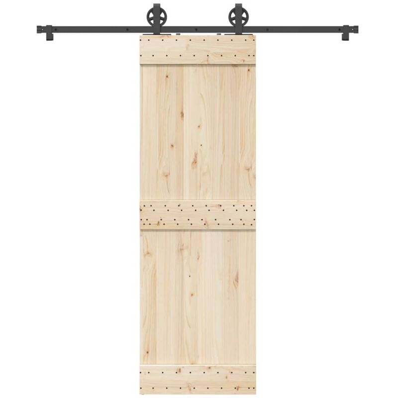 vidaXL Schiebetürbeschlag-Set 183 cm Stahl Schwarz