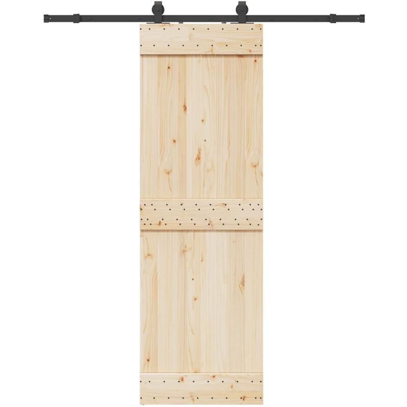 vidaXL Schiebetürbeschlag-Set 183 cm Stahl Schwarz
