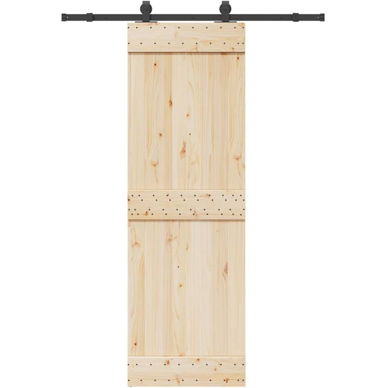 vidaXL Schiebetürbeschlag-Set 152,5 cm Stahl Schwarz