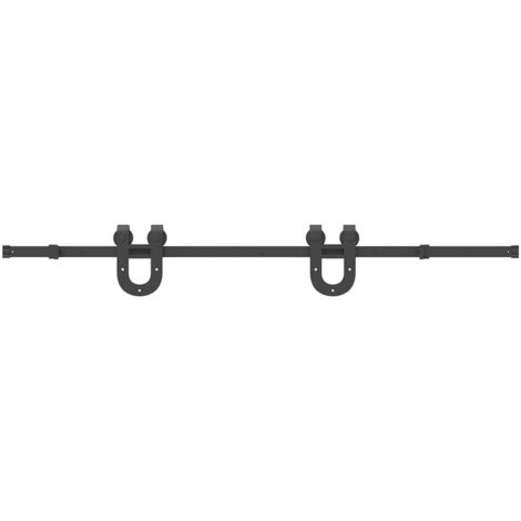 Kit de quincaillerie de porte coulissante 183 cm Acier Noir CFW78417