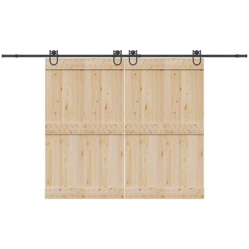 Vidaxl - Kit de quincaillerie de porte coulissante 366 cm acier noir