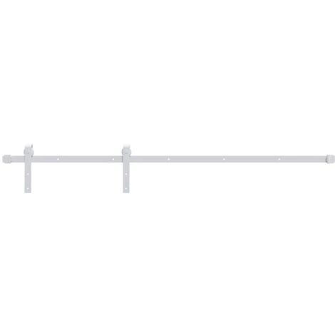 Kit de quincaillerie de porte coulissante 200 cm Acier Blanc CFW47543