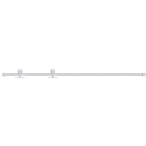 Kit de quincaillerie de porte coulissante 200 cm Acier Blanc CFW537831