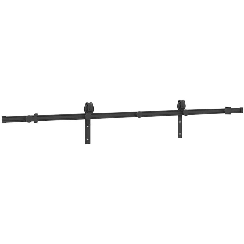 Kit de quincaillerie de porte coulissante 200 cm Acier Noir Vidaxl