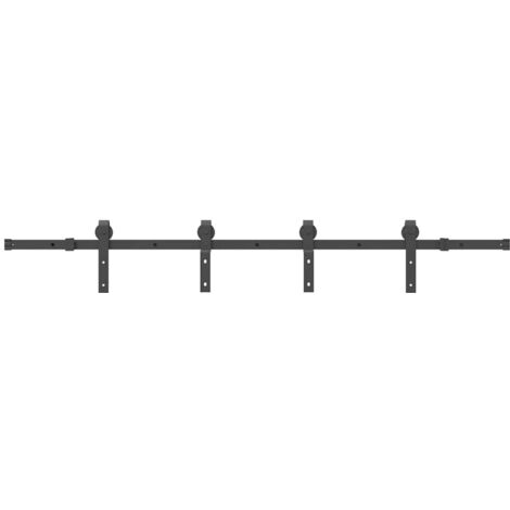 Kit de quincaillerie de porte coulissante 200 cm Acier Noir CFW24094