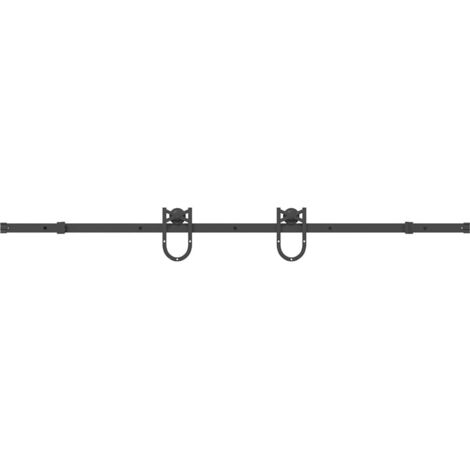 Kit de quincaillerie de porte coulissante 200 cm Acier Noir CFW60516