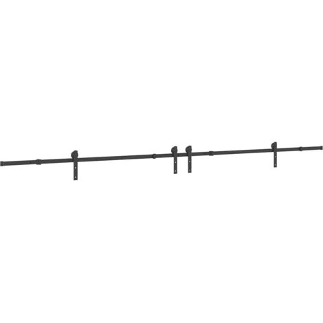 Kit de quincaillerie de porte coulissante 200 cm Acier Noir CFW68210