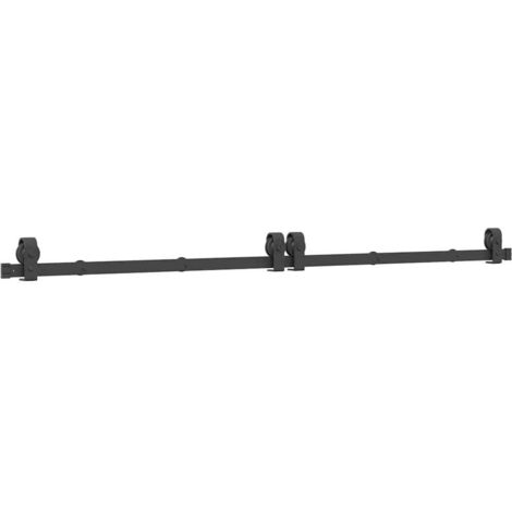 Kit de quincaillerie de porte coulissante 200 cm Acier Noir CFW97454