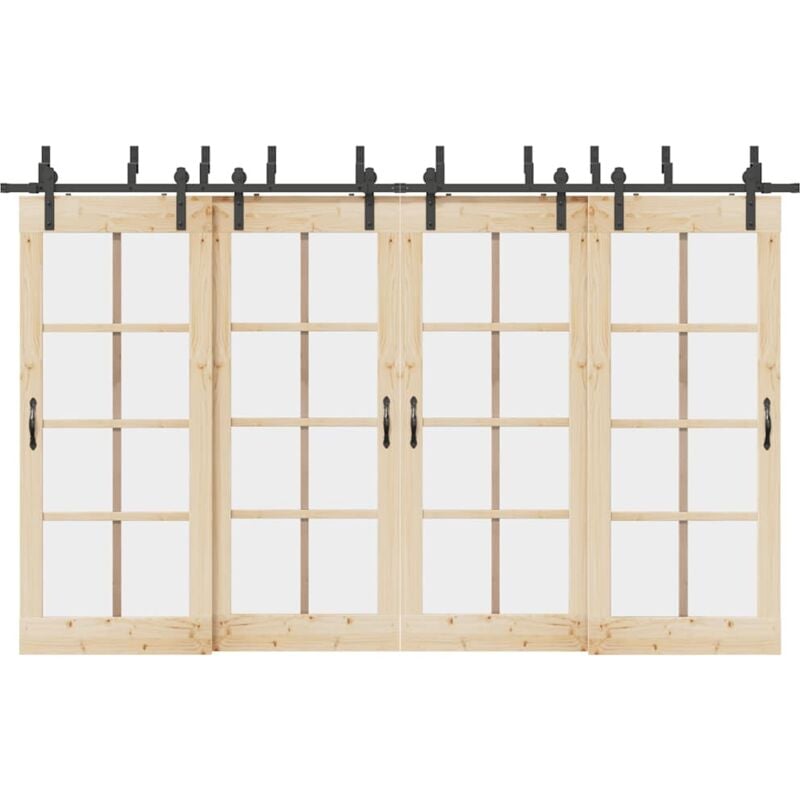 Vidaxl - Kit de quincaillerie de porte coulissante 366 cm acier noir