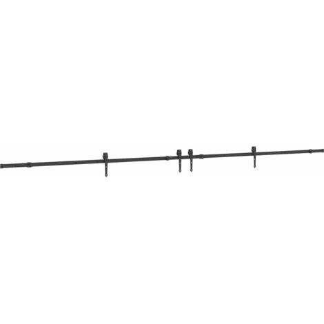 Kit de quincaillerie de porte coulissante 213,5 cm acier noir CFW34695
