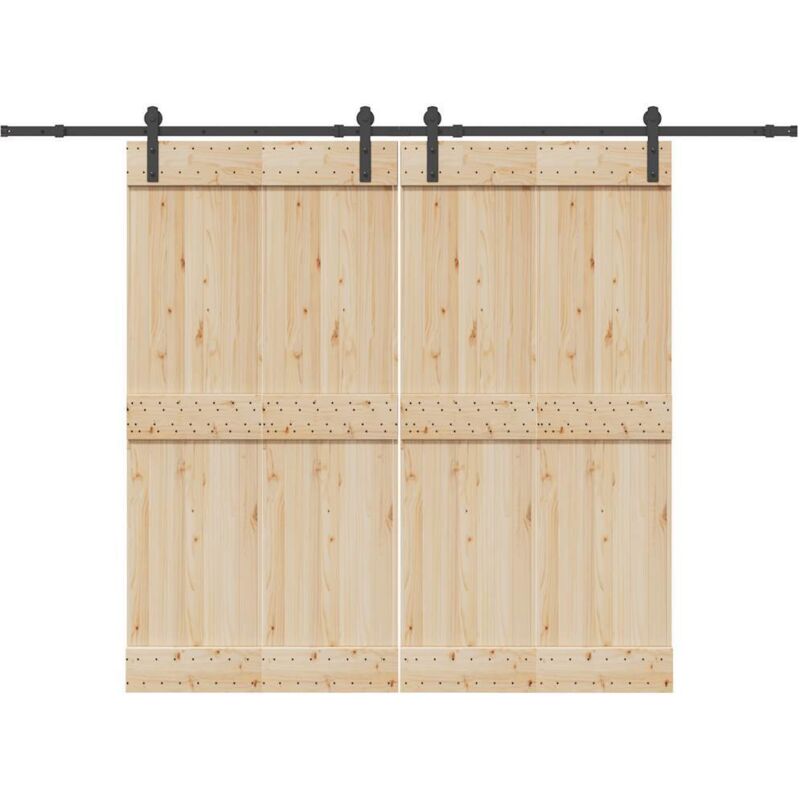 vidaXL Schiebetürbeschlag-Set 427 cm Stahl Schwarz