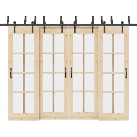 Kit de quincaillerie de porte coulissante 305 cm acier noir vidaXL