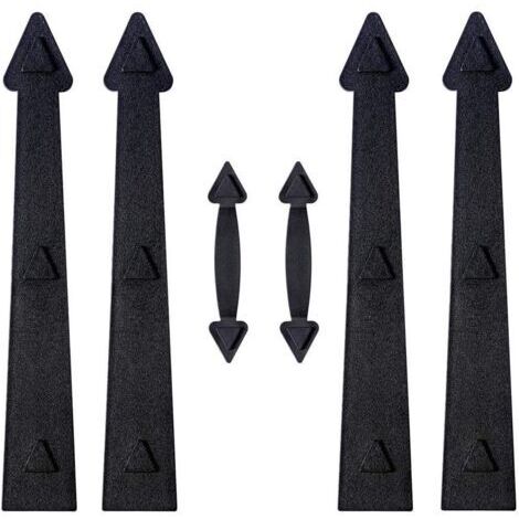 Kit de quincaillerie décorative pour porte de garage magnétique, charnières et poignées décoratives, noir