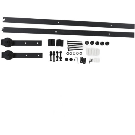 Kit de quincaillerie pour porte de grange coulissante, ensemble de poulies à voie unique de 1.8M pour chambre à coucher et salon