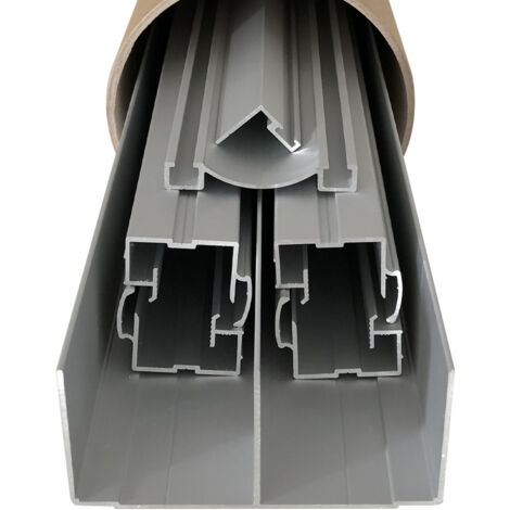 Kit de quincaillerie Styldoor en aluminium pour placard coulissant avec freins H2.5m x L2m, 2 vantaux, finition Anodisé Argent HOMEWELL