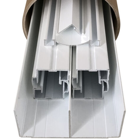 Kit de quincaillerie Styldoor en aluminium pour placard coulissant avec freins H2.5m x L3m, 2 vantaux, finition Laqué Blanc HOMEWELL