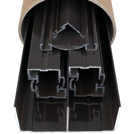 Kit de quincaillerie Styldoor en aluminium pour placard coulissant avec freins H2.5m x L3m, 2 vantaux, finition Taupe Brun HOMEWELL