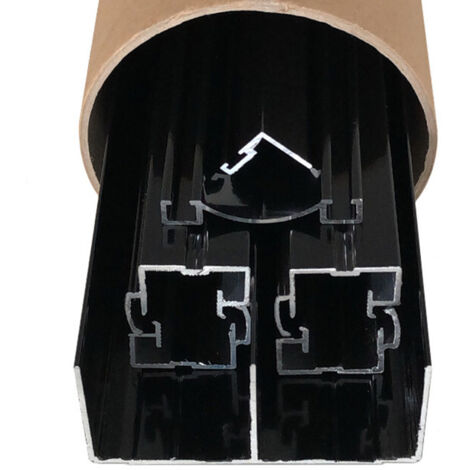 Kit de quincaillerie Styldoor en aluminium pour placard coulissant H2.5m x L2m, 2 vantaux, finition Laqué Noir HOMEWELL