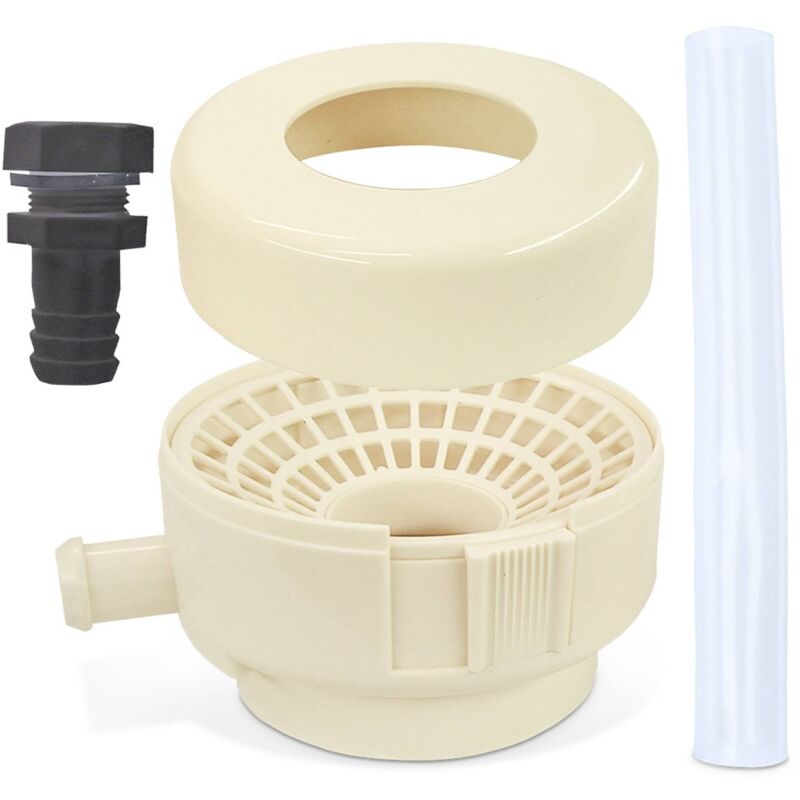 Kit de raccord au chéneau beige pour récupérateur d'eau. pour gouttière carrées 75x75mm. rondes Ø70-80-100mm et rectangulaires 70x80mm