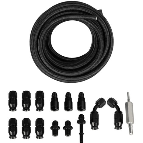 Kit de raccord de conduite de carburant Flexible 6AN 3/8 pouces, tuyau d'huile et de gaz en Nylon PTFE adapté au système EFI d'échange LS