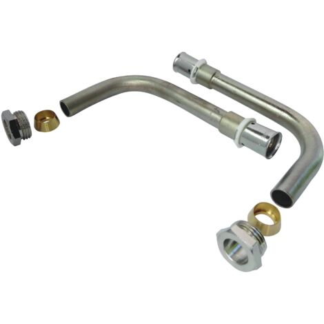 Kit de raccordement arrière à sertir PER Ø16 – 2 cannes en cuivre chromé – Raccords bicône mâle 15/21 – Compatible avec tubes PER 16mm – P-Pro