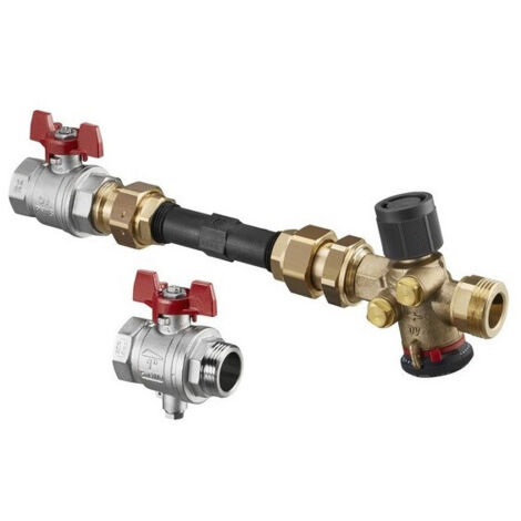 Kit de raccordement compteur de chaleur avec Cocon QTZ, forme droite, DN 25 180 - 1300 l / h OVENTROP