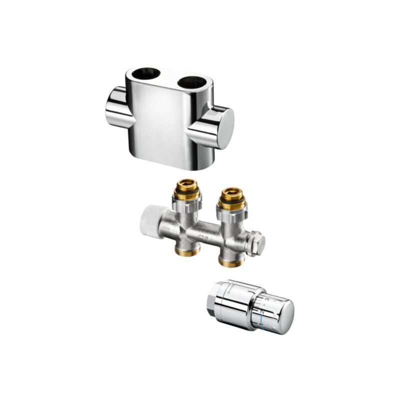 Jeu de connexion 2000 1184183 Multiblock T/Uni sh, droit, blanc - Oventrop