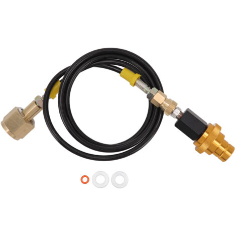 Kit de raccordement pour machine à soda, tuyau noir 1,5m avec raccord rapide doré et adaptateur CO2 W21.8-14 pour recharge de réservoir