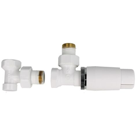 Kit de raccordement radiateur équerre 1/2’’ FF/ FM blanc