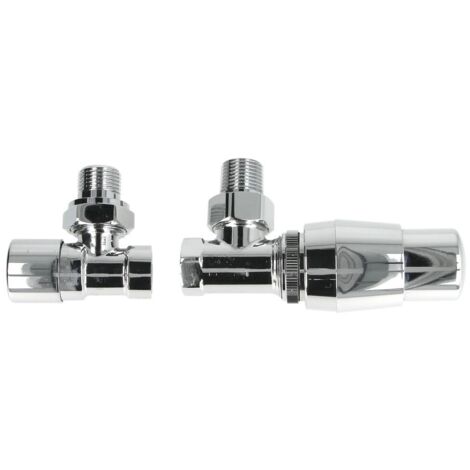 Kit de raccordement radiateur équerre 1/2’’ FF/FM chromé