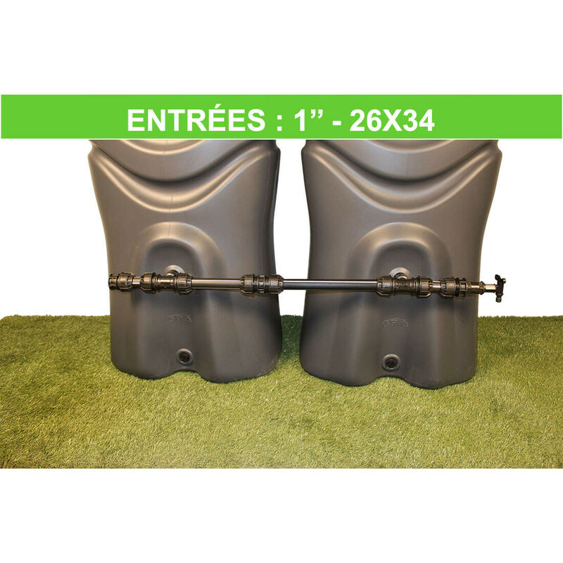 Multicuves - Kit de raccordement rigide pour récupérateurs d'eau de pluie (filetage 1 - 26x34)