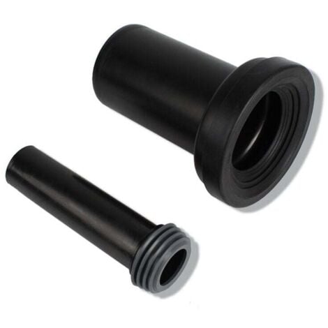 LAUWEXE Kit de raccordement WC mural 2 pièces - Tuyau d'évacuation WC mural Accessoires WC Accessoires WC PVC Siphon mural Baignoire noire Salle de bain
