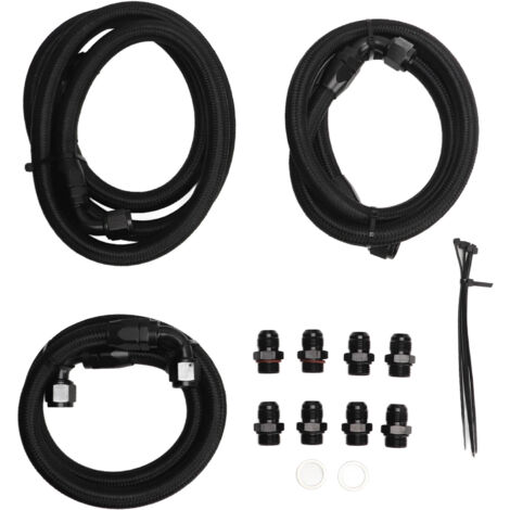 Kit de raccords de tuyau anodisé noir, lignes de refroidissement de Transmission, remplacement pour Chevy 6,6l Duramax LLY LBZ LMM 2006 – 2010