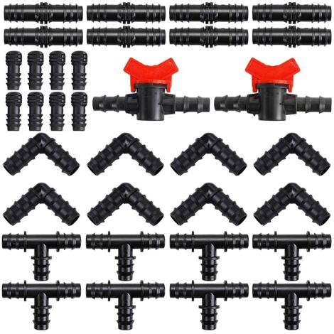 100 Bouchons D'irrigation Goutte à Goutte + Poinçon - Pour Tuyaux De Jardin (noir)