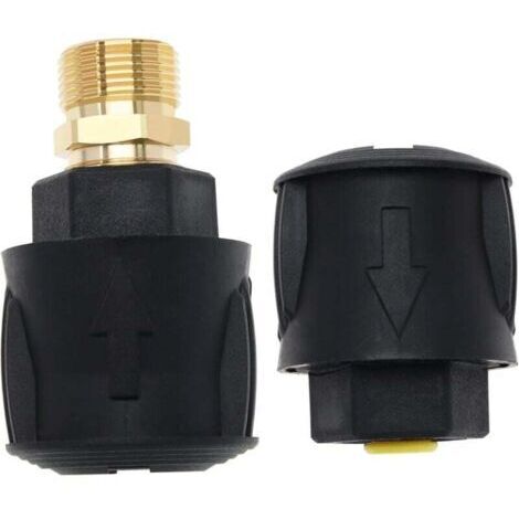Kit de raccords rapides haute pression de remplacement, compatible avec les tuyaux à raccord rapide Karcher K2-K7, adaptateur de tuyau de nettoyeur haute pression en plastique