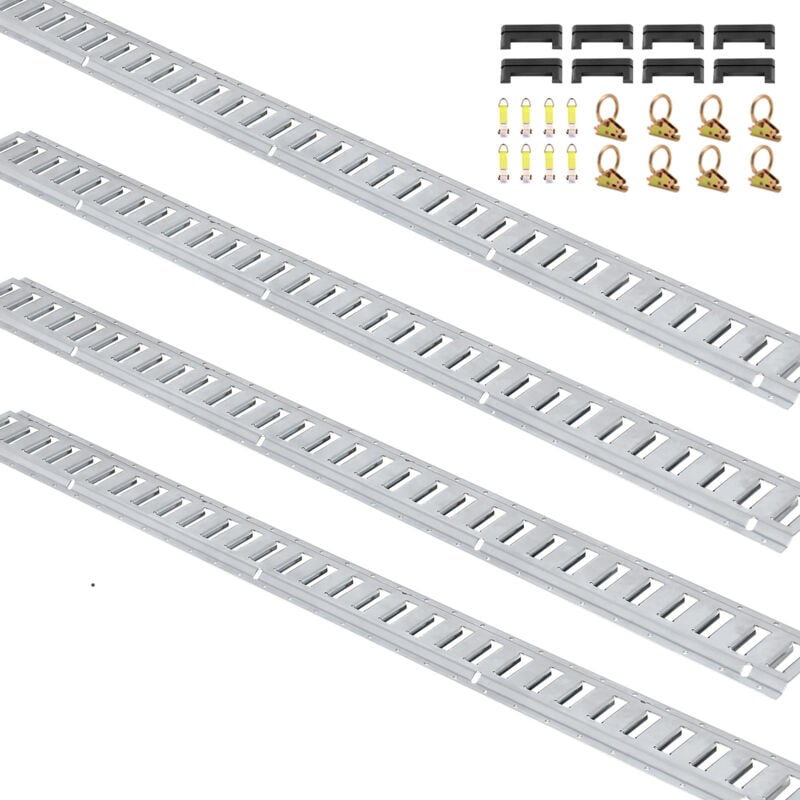 Kit de rails d'arrimage Mophorn e Track, ensemble de 24 rails e de 5 pi. Comprend 8 rails, 8 joints toriques, 8 attaches avec anneau en d. Polyvalent