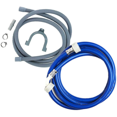 Kit de rallonge de tuyau d'évacuation pour machine à laver de 2,5 m, tuyau d'arrivée d'eau froide multi-usage pour machine à laver, tuyau d'arrivée bleu de 2,5 m