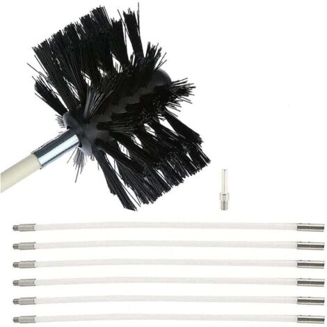 Kit de ramonage, brosses de ramonage, système de ramonage rotatif, jeu de brosses de ramonage (6 brosses, 410 mm)