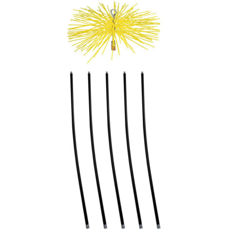 Kit de ramonage tête nylon 200mm - 5 cannes
