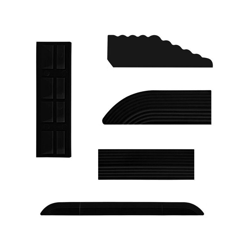 Kit de rampe de seuil de porte antidérapant 5 pièces pour aspirateur robot intelligent - noir