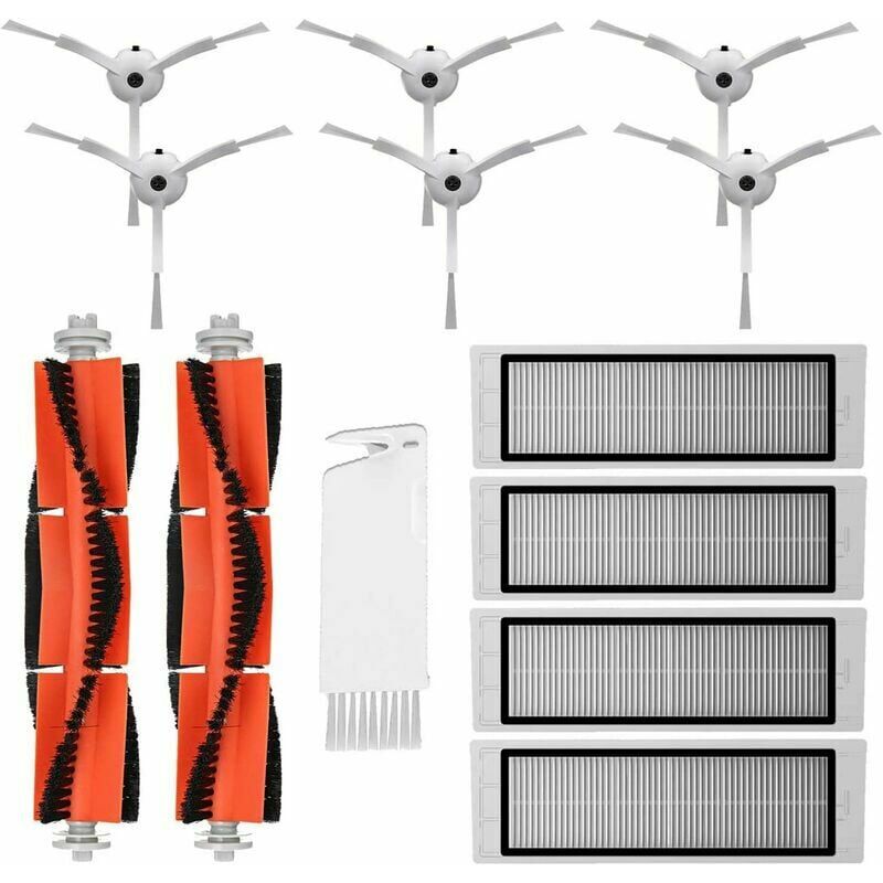 Kit de rechange compatible avec Xiaomi Mi Robot 1 et 2. Pack d'accessoires de rechange pour aspirateurs Robots S50 S51 avec brosse latérale, rouleau