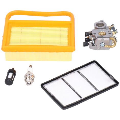 Kit de rechange complet carburateur et filtration pour coupe-bordure - Compatible STIHL TS410 TS420 - 5 pièces incl. filtre à air et bougie