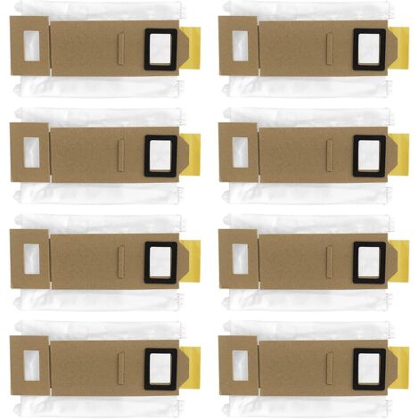 Kit de rechange pour aspirateur Xiaomi Roborock, sacs à poussière grande capacité faciles à installer, compatible avec la station de vidage automatique (lot de 8).-AquaForge