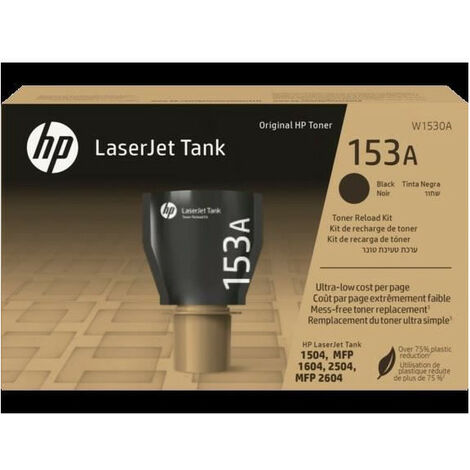 Kit de recharge de toner noir Authentique- HP - HP 153A - Pour LaserJet Tank (W1530A)